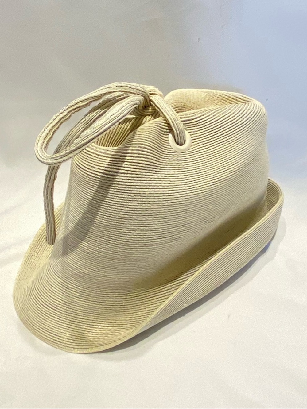 Frank Olive Women's Cream Braided Rope Hat